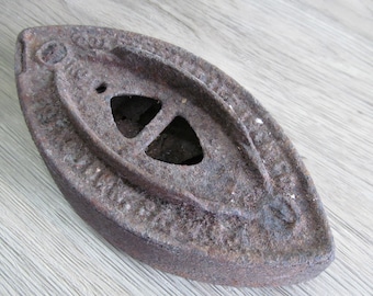 Antique Cast Iron Sad Iron: Rustic Decor, Doorstop, Bookend