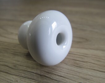 White ceramic drawer pulls .Knob