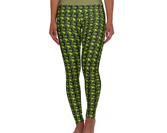 Groene legging met abstract patroon | Yogalegging