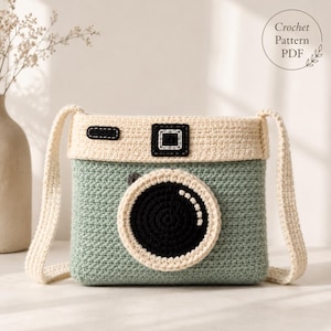 Patrón de ganchillo en PDF para bolso de cámara / Minibolso estilo Lomo, bolso bandolera pequeño