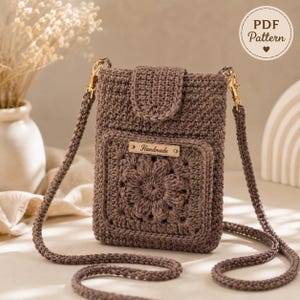 LISBON Crochet Crossbody Phone Purse Pattern, 1 strap summer Bag, Phone Case, Phone Holder, Tote Bag