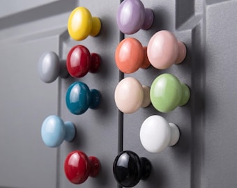 Colorful Round Ceramic Knobs, Pastel Candy Drawer Pulls, Nursery Dresser Handles, Kids Cabinet Hardware
