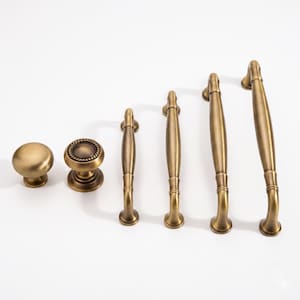 Antique Brass Drawer Pulls, Vintage Gold Cabinet Knobs, Luxury Kitchen Wardrobe Dresser Hardware