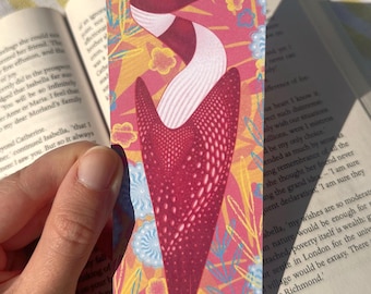 Canadian Loon Illustrated Bookmark | Double Sided | Floral Bookmark | Bird Lover | Bookish Gift | Recycled Paper