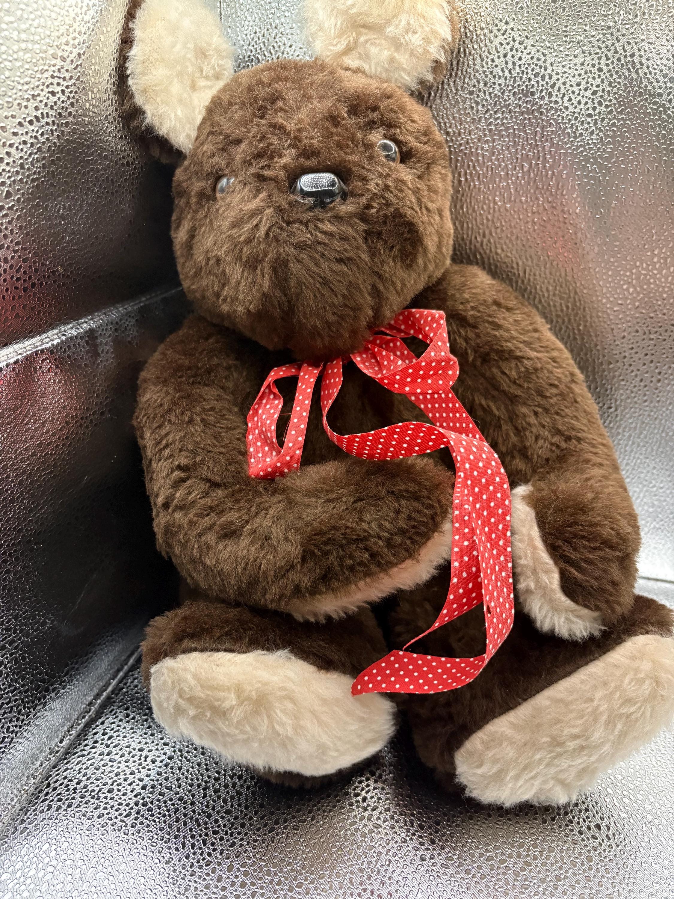 Vintage teddy bear red ribbon - Etsy 日本