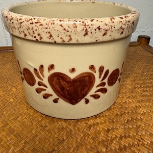 Vintage stoneware heart crock