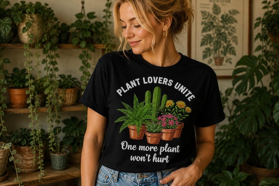 One More Plant, Funny Plant T Shirt, Funny Botianical T Shirt, Gift for Plant Mom, Crazy Plant Lady Tee, Houseplant Addict Top