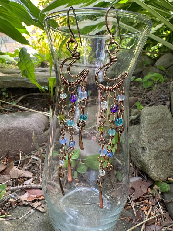 05 antique brass chandelier earrings