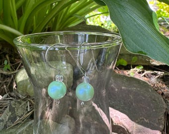 06 silver and sea foam drop earrings