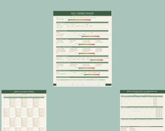 Pack de suivi MCAS : journaux quotidiens, mensuels et de traitement des médicaments, PDF à remplir, téléchargement immédiat