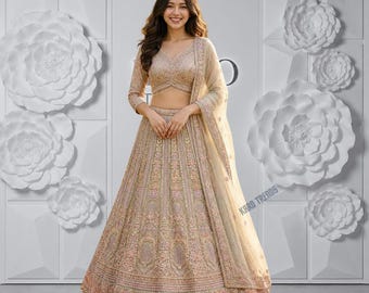 Royal Butterfly Net Lehenga Choli with 4 Meter Flare & Sequins Embroidery Work