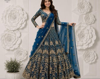 Embroidered Soft Net Lehenga Choli | Festive Wedding Outfit, 4 Meter Flare