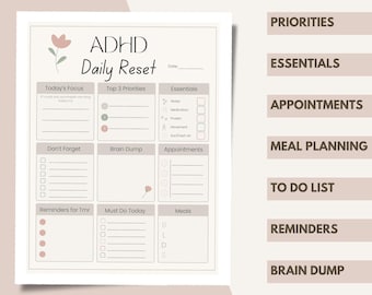 Daily Notion Dashboard Template | Adhd Planner | Task Tracker | Busy Moms | Overstimulated | Brain Dump |Cleaning Checklist | Everyday Focus