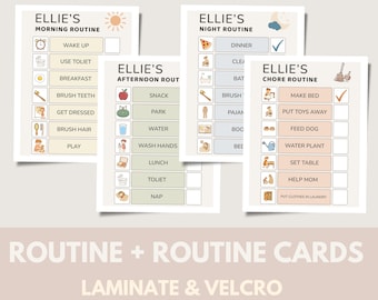 Kids Routine Chart | Visual Schedule for Kids | ADHD Planner | Morning & Night Routine | Toddler Routine Board | Responsibility Chart |