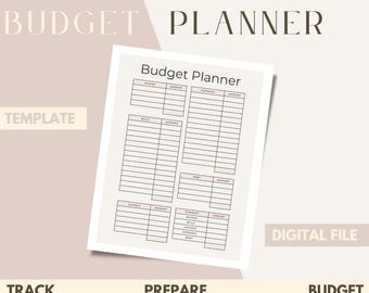 Budget Tracker Template | Monthly Bills | PDF | Canva Template