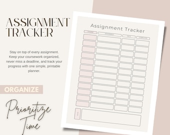 Assignment Tracker Template | Canva Template | PDF | Homework Help