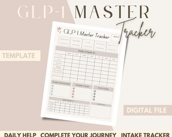GLP-1 Tracker Printable | Weekly Weight Loss and Injection Log | Mounjaro, Tirzepatide & Wellness Planner