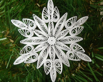 Paper Quilled Christmas Snowflake Ornament - Gift Topper - Gift - Stocking Stuffer - Wedding Decoration - Favor