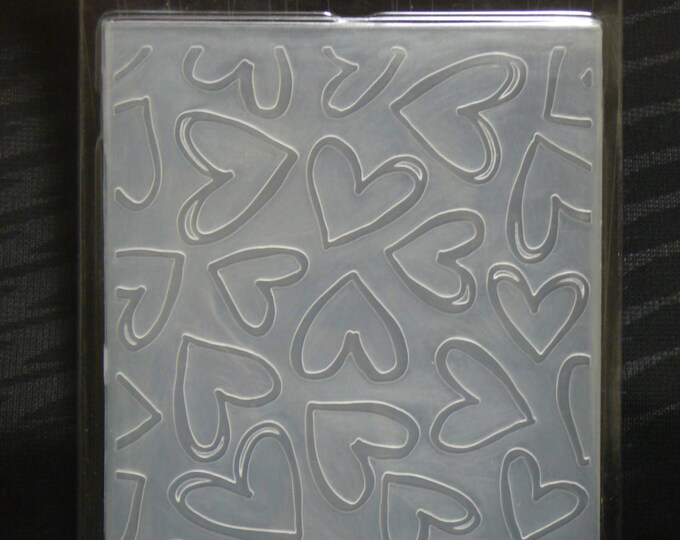 Cuttlebug A2 Valentine's Day Doodle Hearts Embossing Folder for Card Making Scrapbooking by the