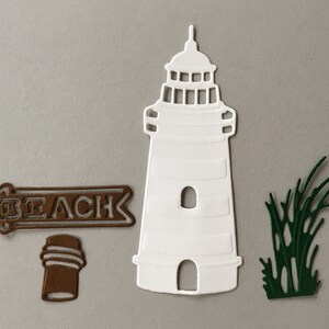 Light House Die Cut ~ Recto de la carte ~ Cartes de vœux ~ Embellissements ~ Papier découpé ~ Die Cut ~ Scrapbook ~ Embellissements de journaux indésirables