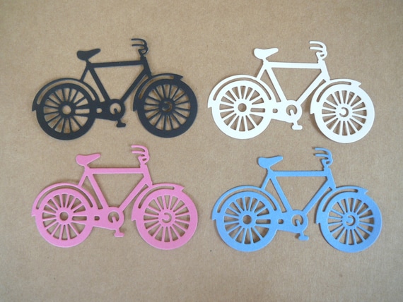 Die Cut Bicycles x 4 Cardmaking Scrapbooking Embellishments 