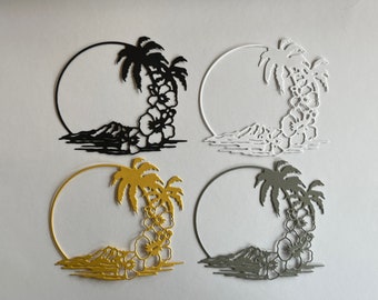 Tropical Palm Tree Paper Die Cut Embellishment for Scrapbooking & Card Making