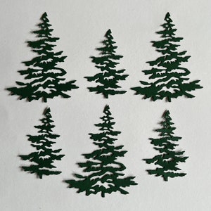 6 pezzi Fustelle di pino verde, ritagli di carta, abbellimenti per scrapbooking, creazione di biglietti, fronti di biglietti, diario spazzatura