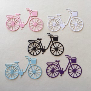 Papieren fiets gestanste versiering voor scrapbooking, kaarten maken, junkjournaal, fiets, uitknippen, plakboekversiering, kaart voorkant