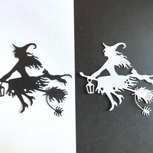 Fliegende Hexe sterben geschliffene Verzierung für Halloween, Scrapbooking, Kartenherstellung, Cupcake Toppers