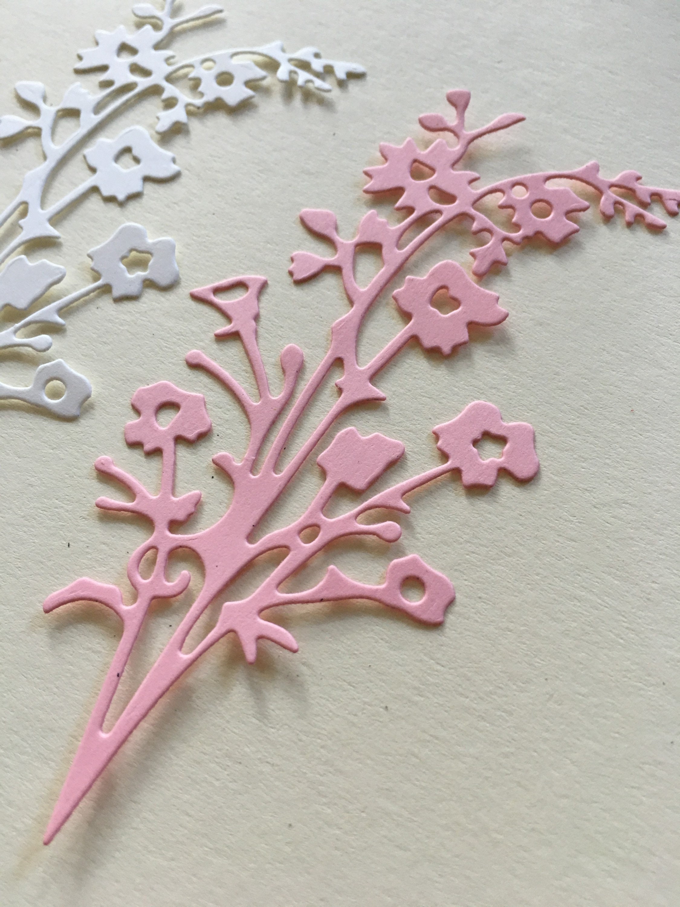 Flower Die Cut Flower Cut Outs Floral Die Cuts Card Etsy