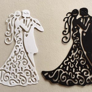Braut und Bräutigam sterben Schnitt Verzierung für Scrapbooking, Card-Making, Hochzeit, Junk-Journal, Cupcake Topper, Papier Cut-Out, Brautparty