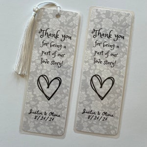 12-50ct Personalized Wedding Bookmark, Bridal Shower Bookmark, Custom Wedding Favors, Gift for Wedding Guests, Gift for Bridal Shower Guests