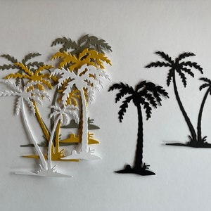 2pc. Tropical Palm Tree Paper Die Cut Embellishment for Scrapbooking & Card Making