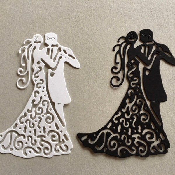 Bride and Groom Die Cut Embellishment for Scrapbooking, Card Making, Wedding, Junk Journal, Cupcake Topper, Paper Cut Out, Bridal Shower