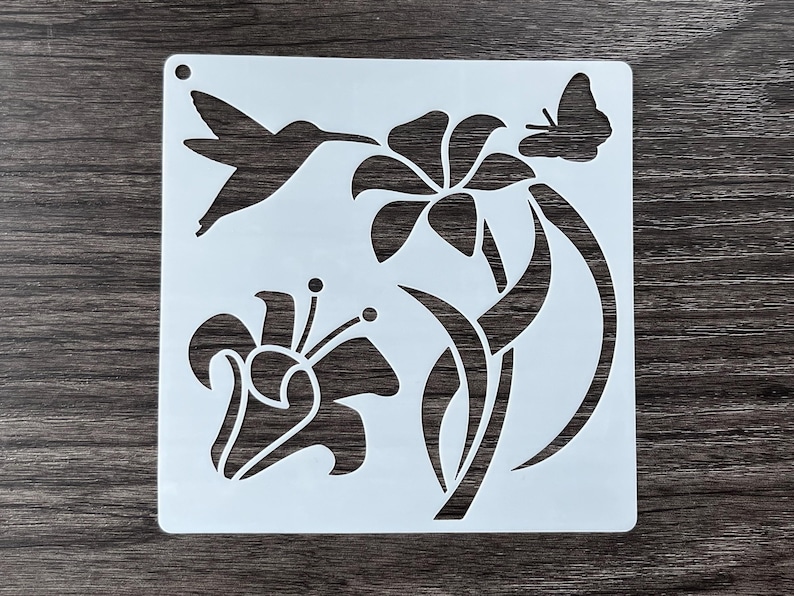 Reusable Plastic Mylar Flower Stencil, Bird Stencil, Butterfly Stencil ...