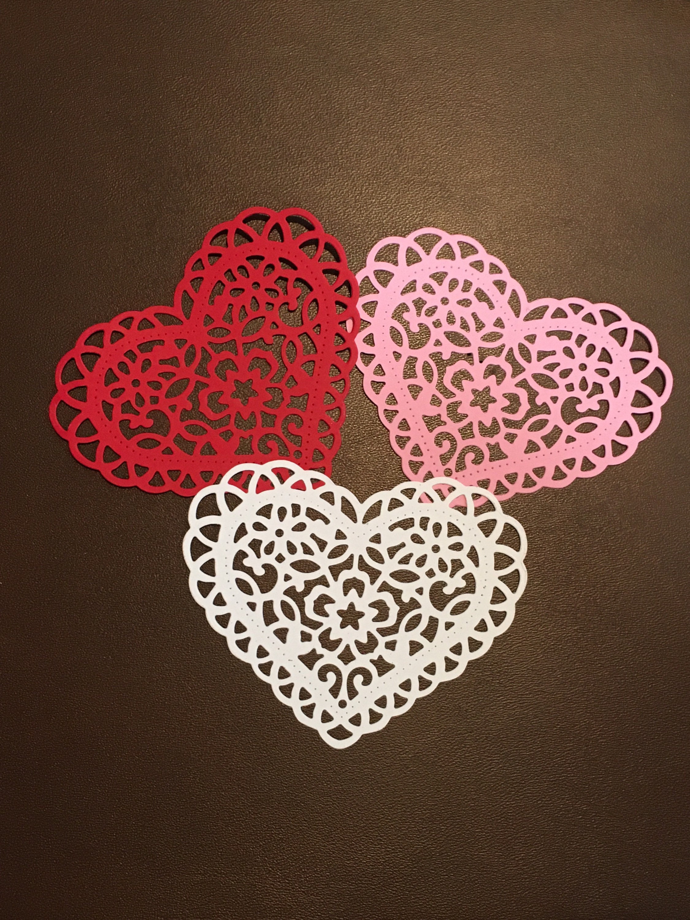 Card-making Hand Punched Craft Paper Fluorescent Valentine Love Heart Die Cut 