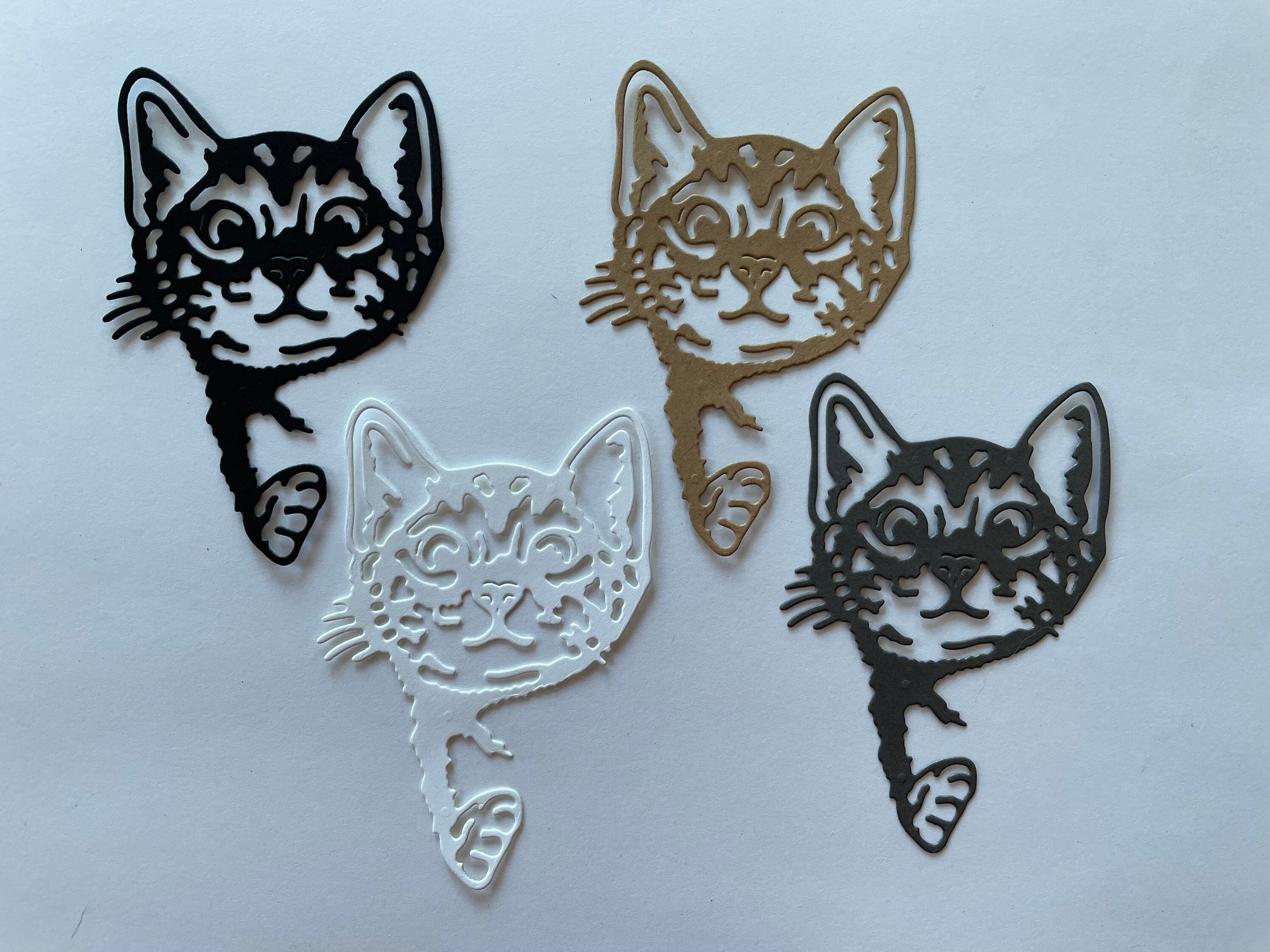 Cat Die Cut Paper Cut Out Card Embellishment Scrapbook - Etsy