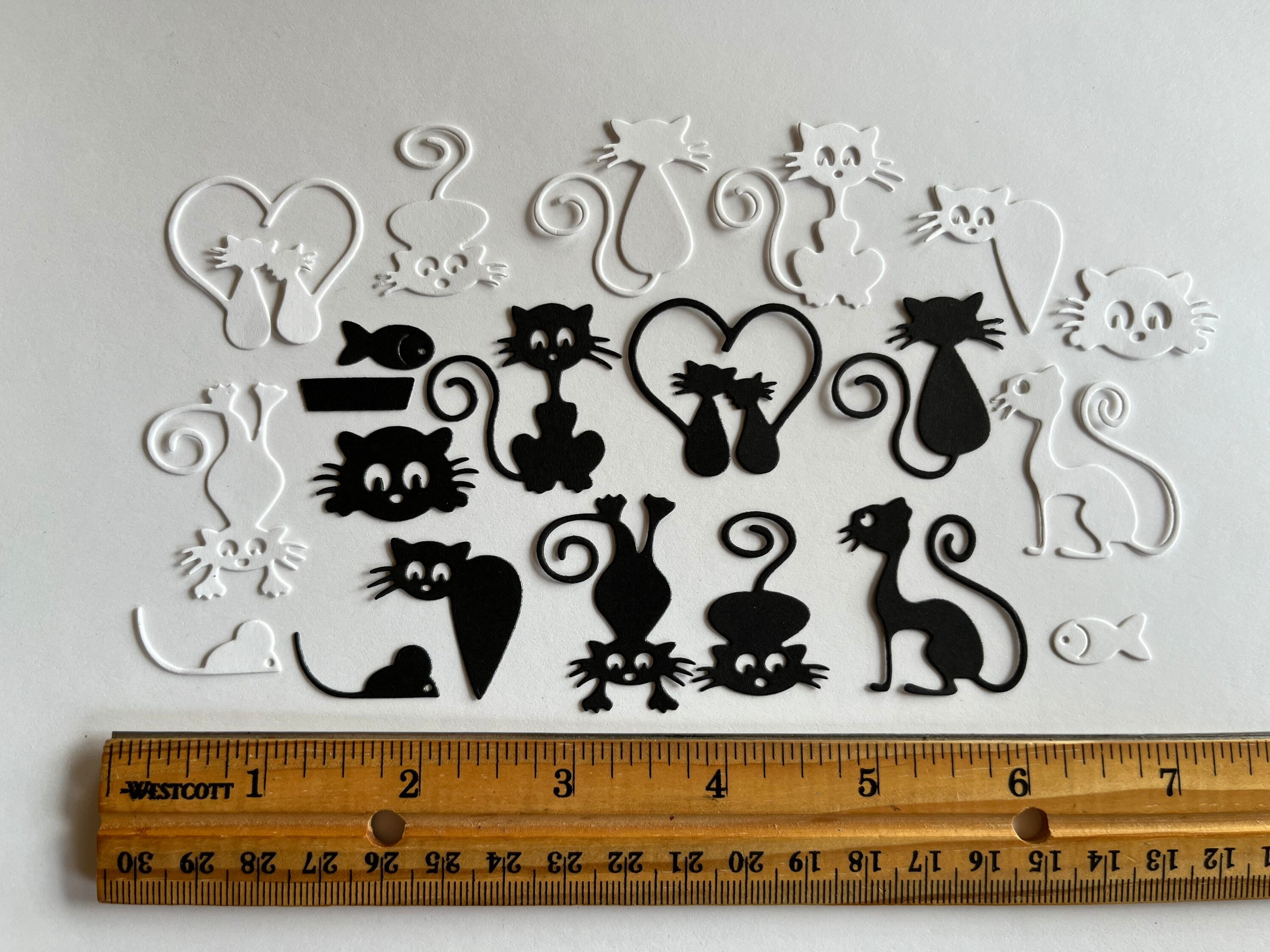 11pc. Cat Die Cut ~ Paper Cut Out ~ Card Embellishment ~ Scrapbook ...