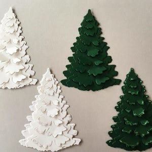 Troquelado de papel de pino navideño 3D, frente de tarjeta, árbol recortado, para hacer tarjetas y scrapbooking