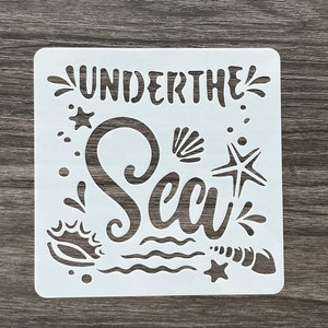 Beach Stencil Pattern, Reusable Stencil, Art Stencil, Craft Stencil, Paint Stencil, Crafting Stencil, Wall Stencil, Mylar Stencil Template