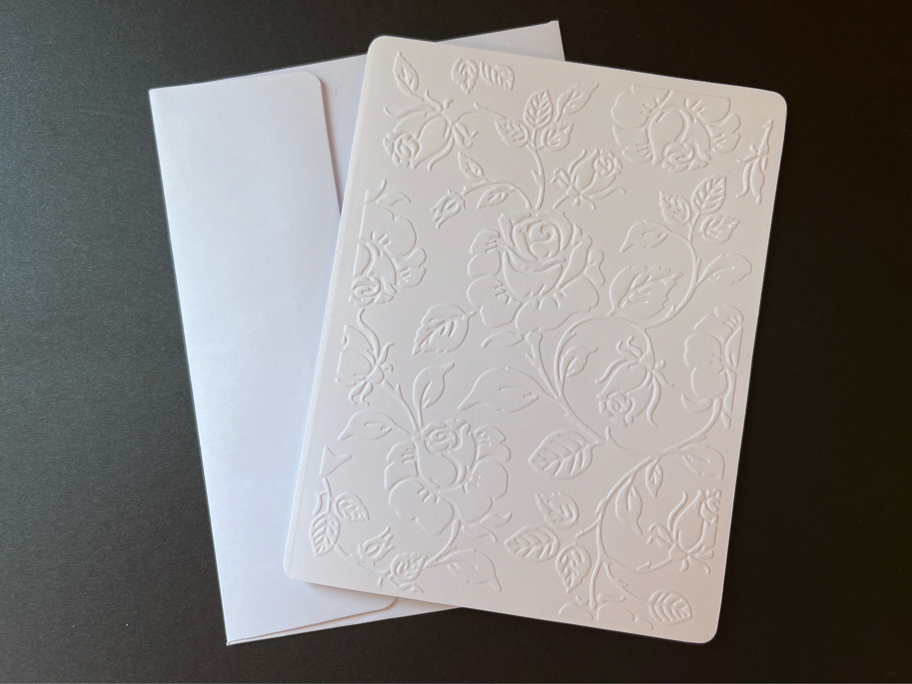 Embossed Greeting Card, Note Card, Floral Card, Flower Card, Gift ...