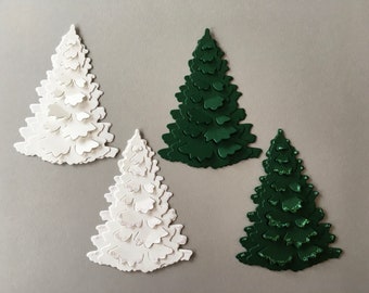 3D Christmas Pine Tree Paper Die Cut, Card Front, Tree Cut Out, For Card Making & Scrapbooking