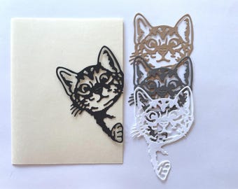 Cat Die Cut ~ Paper Cut Out ~ Card Embellishment ~ Scrapbook Embellishment