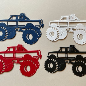 Embellissements découpés avec des matrices de camion monstre 4x4 pour le scrapbooking, la fabrication de cartes, les décorations de table