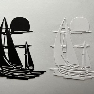 Segelboot Papier sterben geschnitten Verzierung für Scrapbooking, Card-Making
