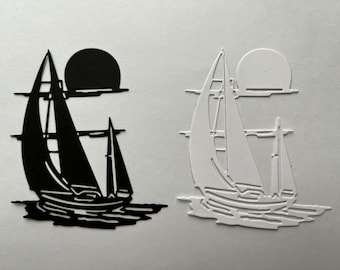 Sailboat Paper Die Cut Embellishment for Scrapbooking, Card Making