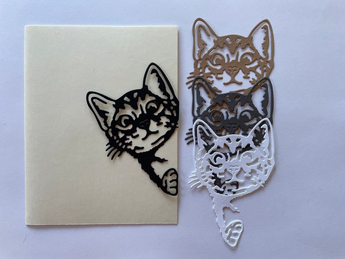 Cat Die Cut Paper Cut Out Card Embellishment Scrapbook - Etsy