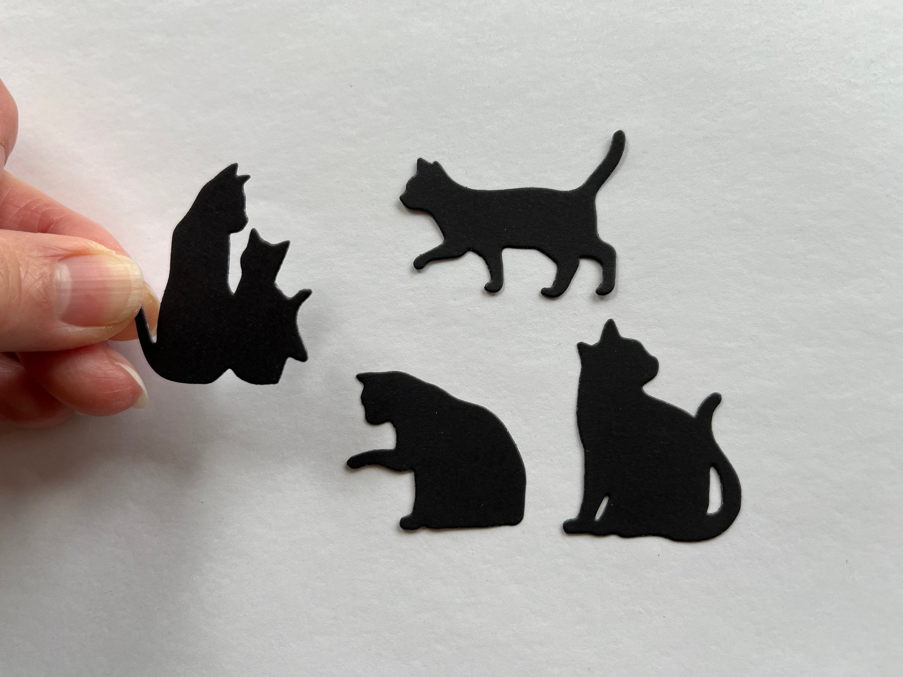 4pc. Cat Die Cut ~ Paper Cut Out ~ Card Embellishment ~ Scrapbook ...
