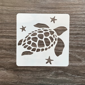 Sea Turtle Stencil Pattern, Reusable Stencil, Art Stencil, Craft Stencil, Paint Stencil, Plastic Wall Stencil, Mylar Stencil Template