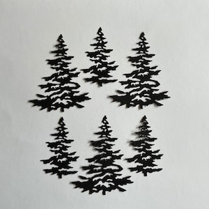 6 pezzi Fustelle di pino nero, ritagli di carta, abbellimenti per scrapbooking, creazione di biglietti, fronti di biglietti